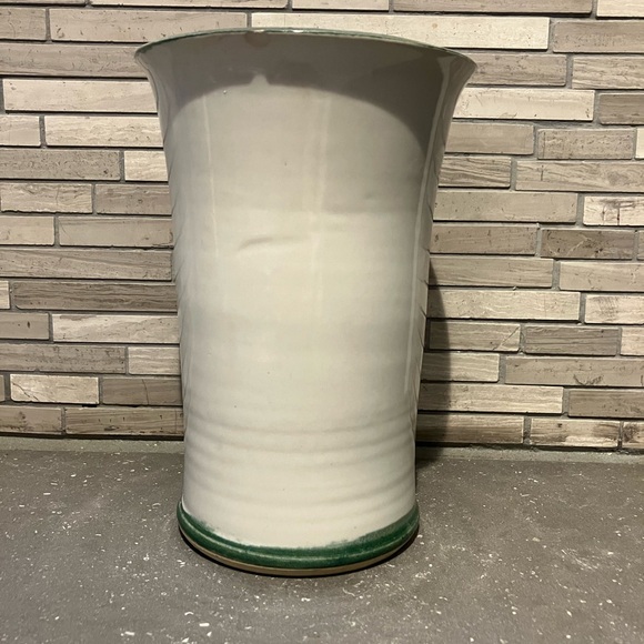 Vintage Handmade Ceramic Vase w Floral Design - Picture 3 of 11